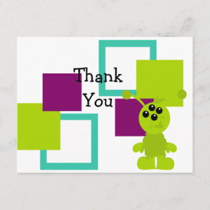 Little Monster Alien Creatures Thank You Card