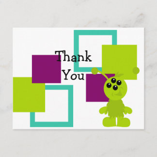 Little Monster Alien Creatures Thank You Card