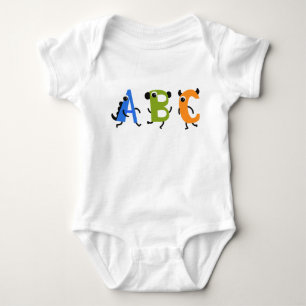 Little Monster Alphabet ABC Baby Bodysuit