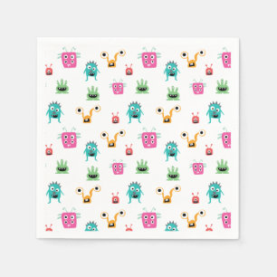 Little Monster Baby Shower Halloween Cute Colourfu Napkin