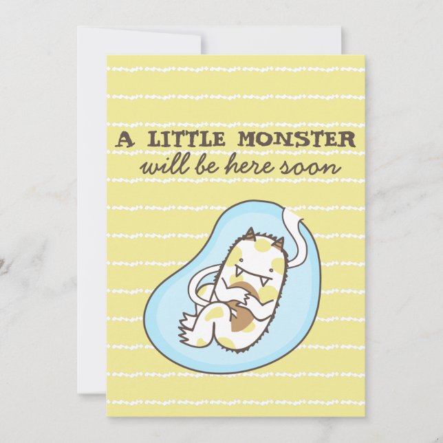 Little Monster Baby Shower Invitation (boy) (Front)