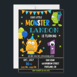 Little monster birthday invitation for boy<br><div class="desc">Monster birthday invitation for boy Little monster invitation Monster bash party invite. This template includes all 0-9 monster digits for the age, just click "Click to customize further" link and choose the age. Also there are 1-5 years old templates are listed for boy and girl birthday. This cute pastel colours...</div>