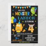 Little monster birthday invitation for boy<br><div class="desc">Monster birthday invitation for boy Little monster invitation Monster bash party invite. This template includes all 0-9 monster digits for the age, just click "Click to customize further" link and choose the age. Also there are 1-5 years old templates are listed for boy and girl birthday. This cute pastel colours...</div>