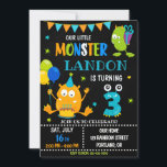 Little monster birthday invitation for boy<br><div class="desc">Monster birthday invitation for boy Little monster invitation Monster bash party invite. This template includes all 0-9 monster digits for the age, just click "Click to customize further" link and choose the age. Also there are 1-5 years old templates are listed for boy and girl birthday. This cute pastel colours...</div>