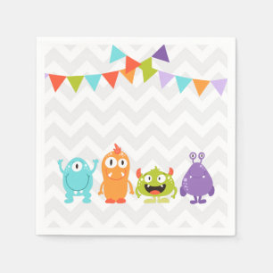 Little monster Birthday Paper Napkin Boy Bash