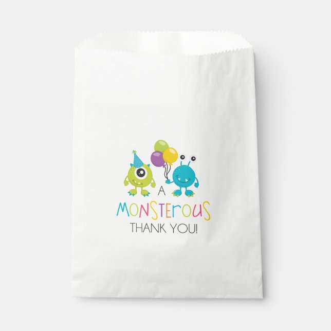 Little Monster Birthday Party Favour Bags (Front)