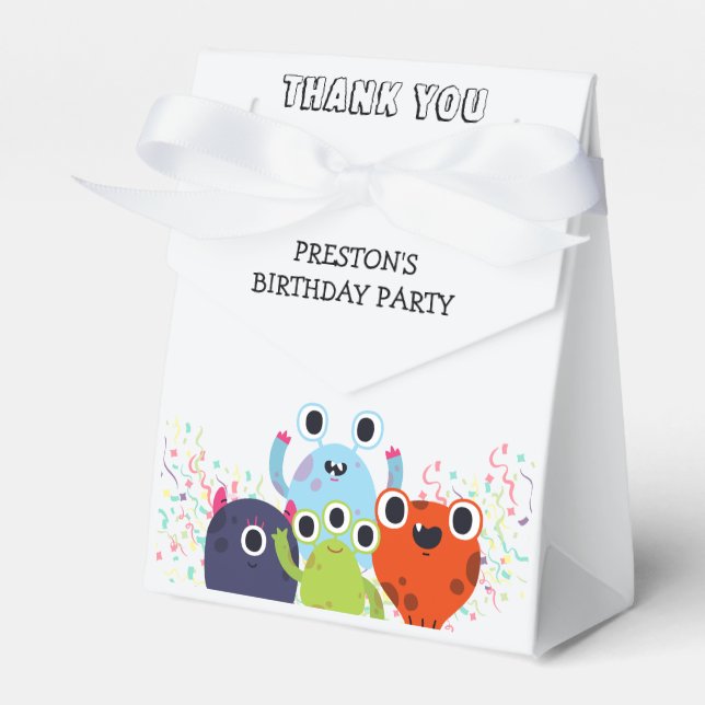 Little Monster Birthday Party for All Ages Favor Box (Front Side)