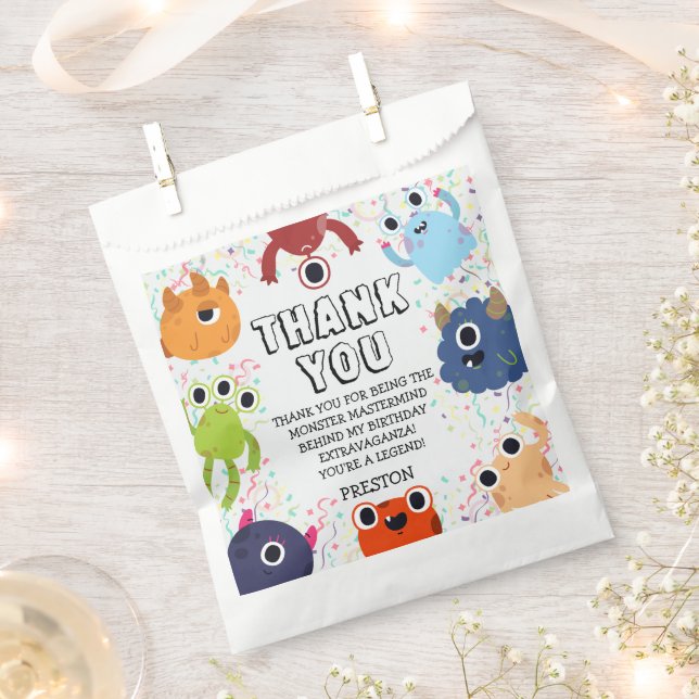 Little Monster Birthday Party for All Ages Favour Bag (Clipped)