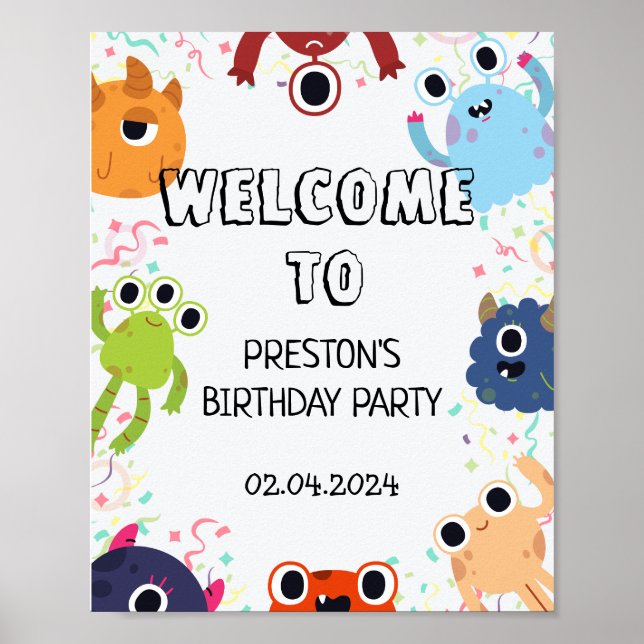 Little Monster Birthday Party for All Ages Poster (Front)