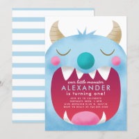 Little Monster Boys Birthday Party Blue