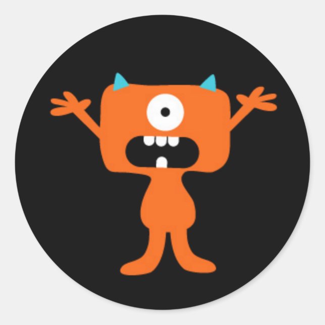 Little Monster Classic Round Sticker (Front)