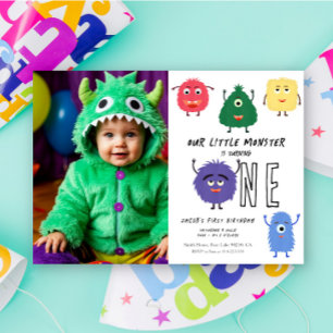 Little Monster First Birthday Party Invitation