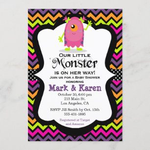 Little Monster Halloween Baby Shower Invitation