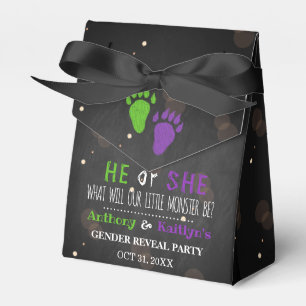 Little Monster Halloween Gender Reveal Party Favor Box