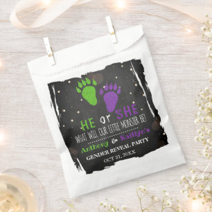Little Monster Halloween Gender Reveal Party Favour Bag