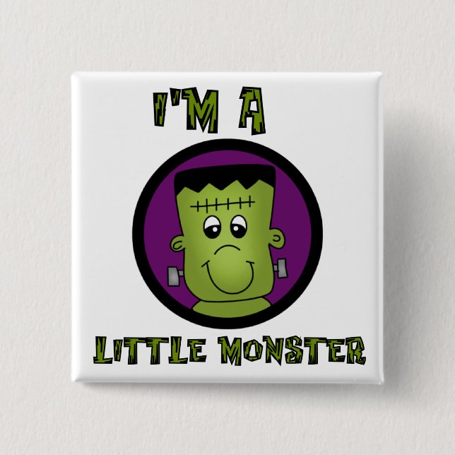 Little Monster Halloween Tshirts and gifts 2 Inch Square Button (Front)