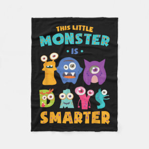 Little Monster Is 100 Days Smarter School Kids Lea Fleece Blanket