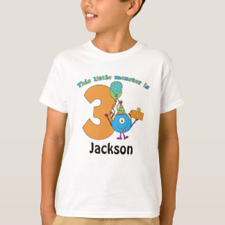 Little Monster Kids 3rd Birthday Personalized T-Shirt
