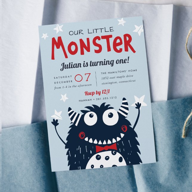 Little Monster Kids Birthday Party Invitation (Creator Uploaded)