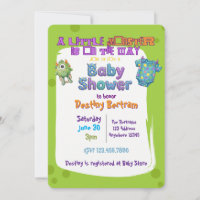 Little Monster on the Way, Green Baby Shower
