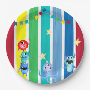 Little Monster Party Paper Plate