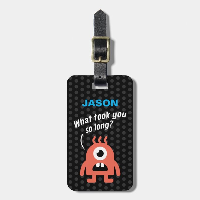 Little Monster (Personalisable) Luggage Tag (Front Vertical)