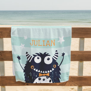 Little Monster Personalized Beach Towel