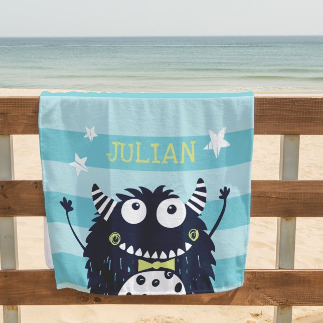 Little Monster Personalized Beach Towel (Creator Uploaded)
