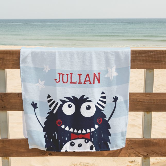 Little Monster Personalized Beach Towel (Creator Uploaded)
