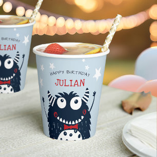 Little Monster Personalized Kids Birthday Party Paper Cups
