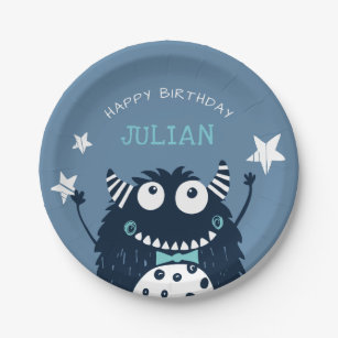Little Monster   Personalized Kids Birthday Party Paper Plate