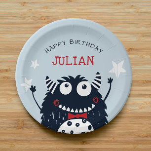 Little Monster   Personalized Kids Birthday Party Paper Plate