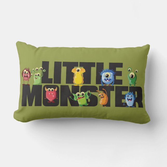 Little Monster Polyester Throw Pillow13" x 21" Lumbar Pillow (Front)