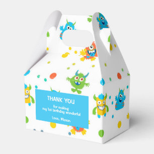 Little monster themed birthday favor box