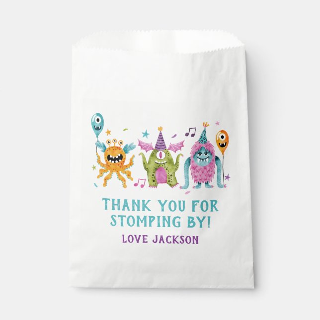 Little Monsters Birthday Party  Favour Bag (Front)