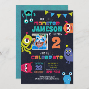Little Monsters Birthday Party Invitation