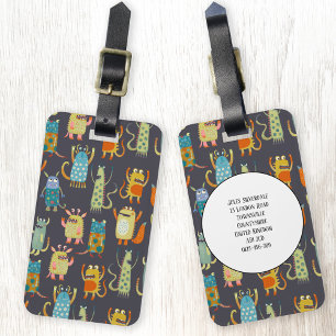 Little Monsters Custom Name Luggage Tag