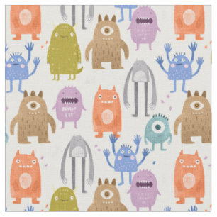 Little monsters kids nursery fabric