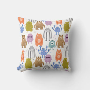 Little monsters kids nursery throw pillow