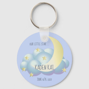 Little Moon and Stars Glass Ornament Keychain