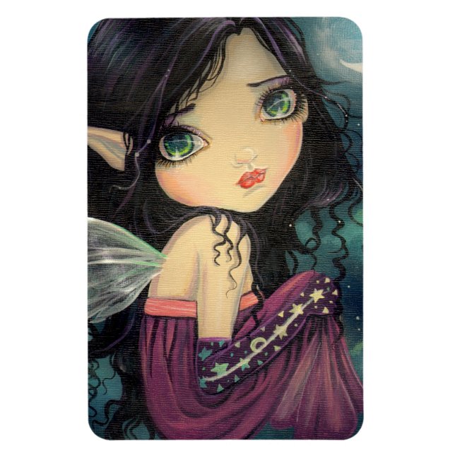 Little Moon Big-Eye Fairy Fantasy Art Magnet (Vertical)