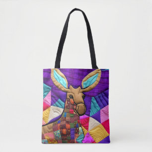 Little Moose Calf Quilt Like Design Tote Bag