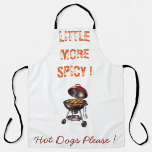 Little More Spicy BBQ Grill Apron Hot Dogs Design