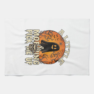 Little Morning Pick Me Up Halloween Ghost Skull Mu Kitchen Towel