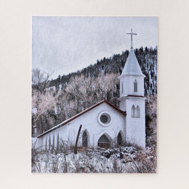 Little Mountain Town Church - 16x20 - 520 pcs Jigsaw Puzzle (Vertical)