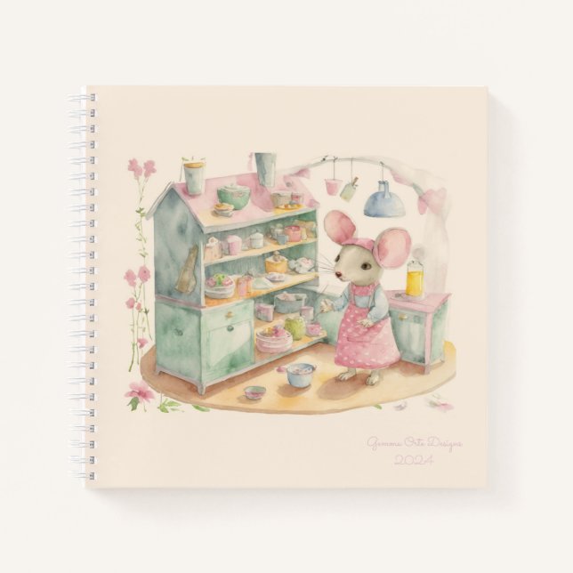Little mouse at kitchen bullet journal notebook (Front)