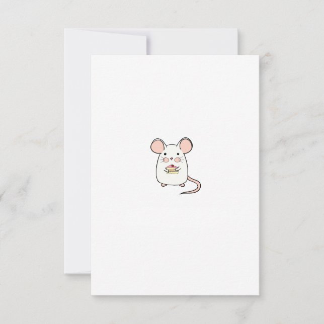 Little mouse, cute mouse theme design thank you card (Front)