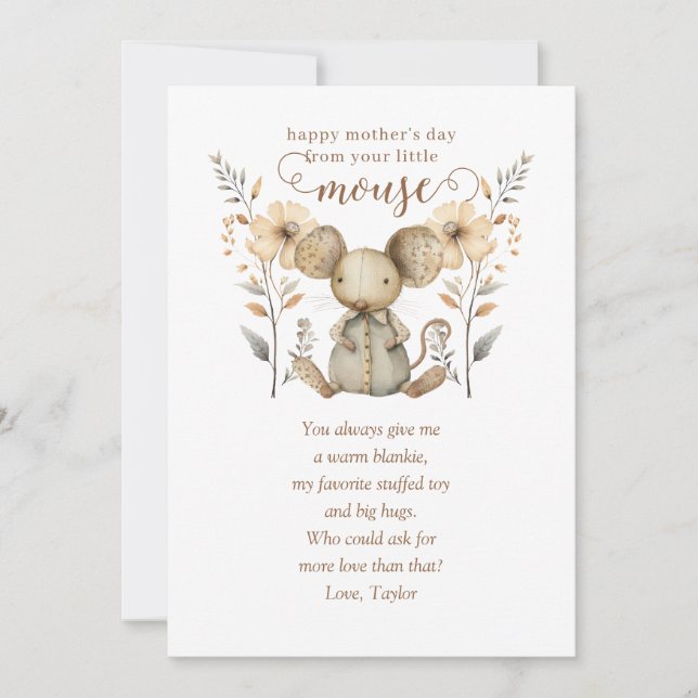 Little Mouse First Mother's Day Greeting Card (Front)