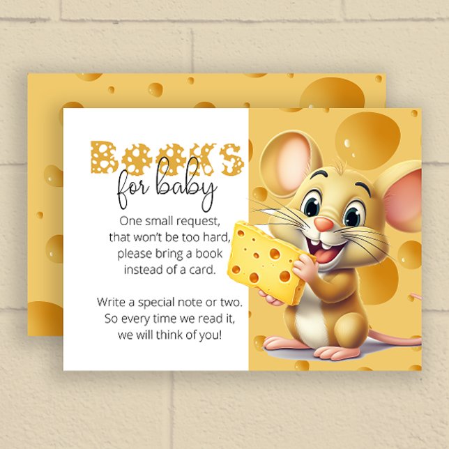 Little mouse in cheese books for baby ticket enclosure card (Creator Uploaded)