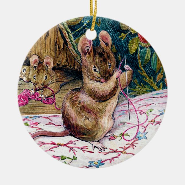 Little Mouse Sewing Hanging Ornament (Front)